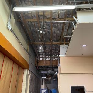 Ceiling demolition at the Gallatin Valley Mall.