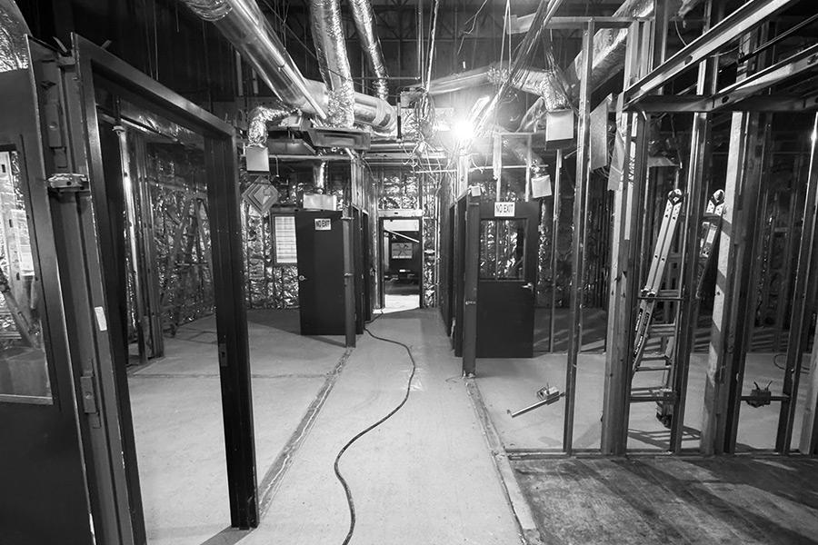 Demoed commercial hvac room
