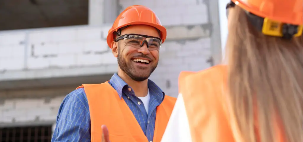Happy contractor on-site, confident in the clean start provided by Demo Pros’ dust-free demolition services in Montana.